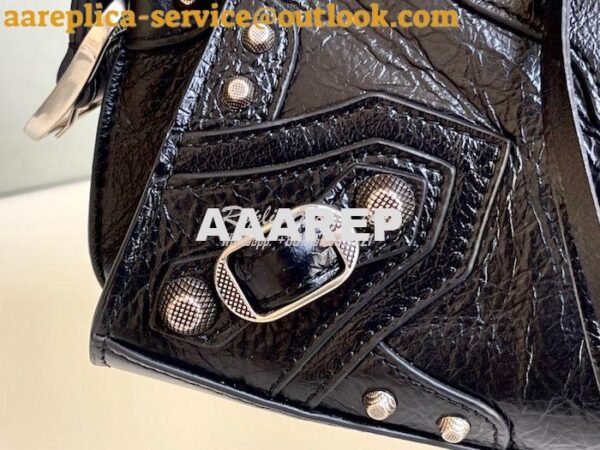 Replica Balenciaga Neo Cagole XS Handbag in Black Arena Lambskin 70094 7