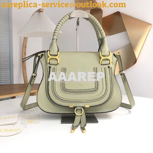 Replica Chloe Marcie Medium Satchel Bag Matcha 3