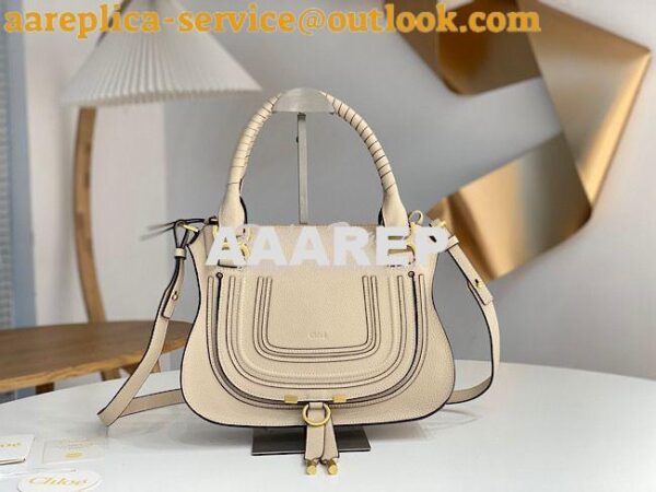 Replica Chloe Marcie Medium Satchel Bag Off White 3