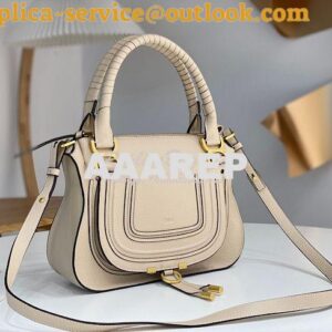 Replica Chloe Marcie Medium Satchel Bag Off White 2