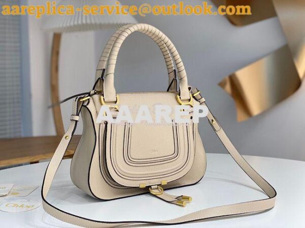 Replica Chloe Marcie Medium Satchel Bag Off White 4