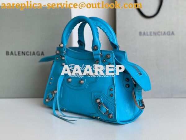 Replica Balenciaga Neo Cagole XS Handbag in Blue Arena Lambskin 700940 6