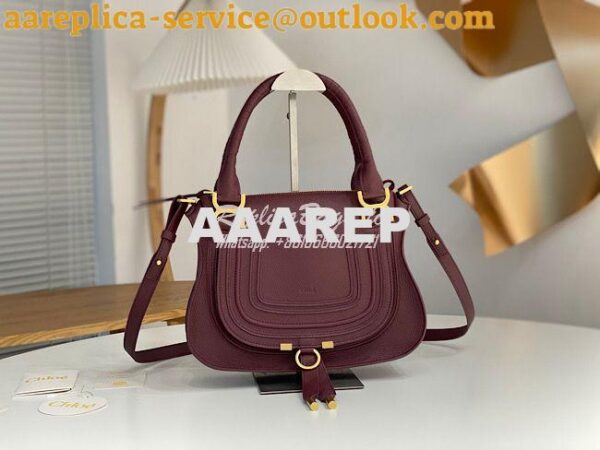 Replica Chloe Marcie Medium Satchel Bag Wine 3