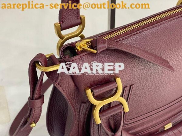 Replica Chloe Marcie Medium Satchel Bag Wine 6