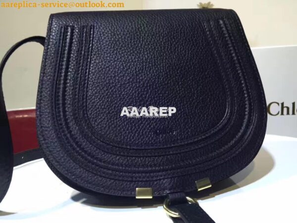 Replica Chloe Mini Marcie Bag in Small Grain Calfskin Black 5