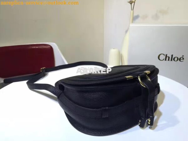 Replica Chloe Mini Marcie Bag in Small Grain Calfskin Black 9