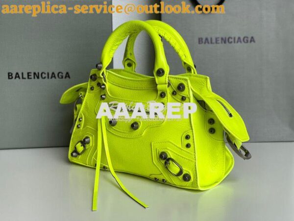 Replica Balenciaga Neo Cagole XS Handbag in Neon Yellow Arena Lambskin 6