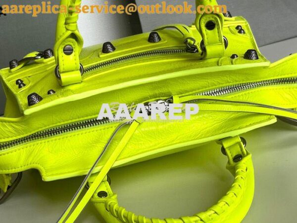 Replica Balenciaga Neo Cagole XS Handbag in Neon Yellow Arena Lambskin 8