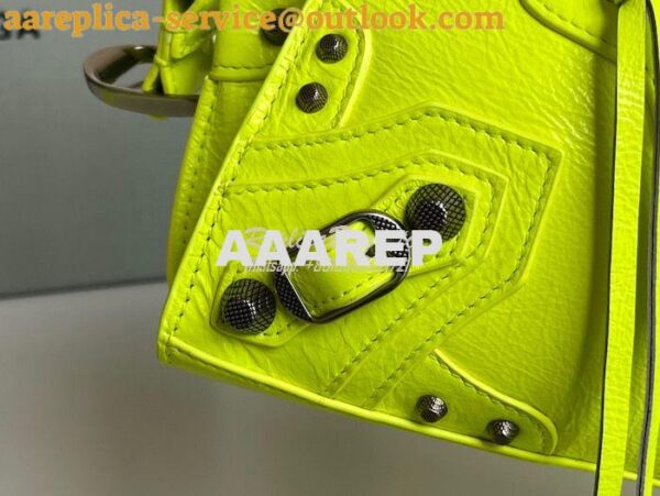 Replica Balenciaga Neo Cagole XS Handbag in Neon Yellow Arena Lambskin 11