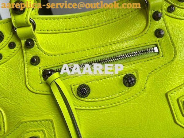 Replica Balenciaga Neo Cagole XS Handbag in Neon Yellow Arena Lambskin 12