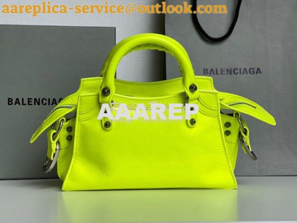 Replica Balenciaga Neo Cagole XS Handbag in Neon Yellow Arena Lambskin 13