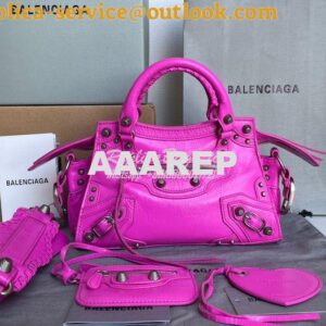 Replica Balenciaga Neo Cagole XS Handbag in Pink Arena Lambskin 700940