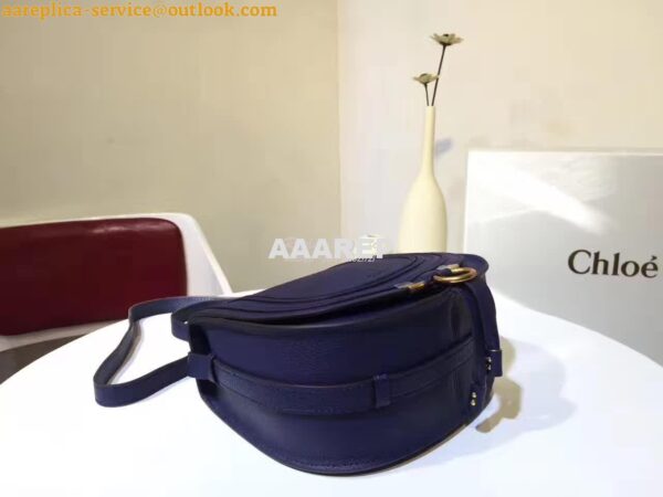 Replica Chloe Mini Marcie Bag in Small Grain Calfskin Blue 9