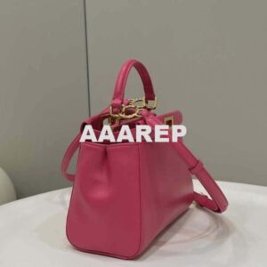 Replica Fendi 8BN244 Peekaboo Iconic Mimi Rose red Leather 8315 Bag