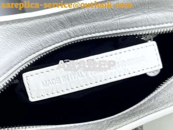 Replica Balenciaga Neo Cagole XS Handbag in White Arena Lambskin 70094 12