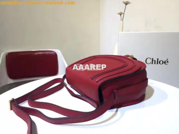 Replica Chloe Mini Marcie Bag in Small Grain Calfskin Red 7