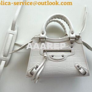 Replica Balenciaga Neo Classic Top Handle Bag in Crocodile Embossed Ca