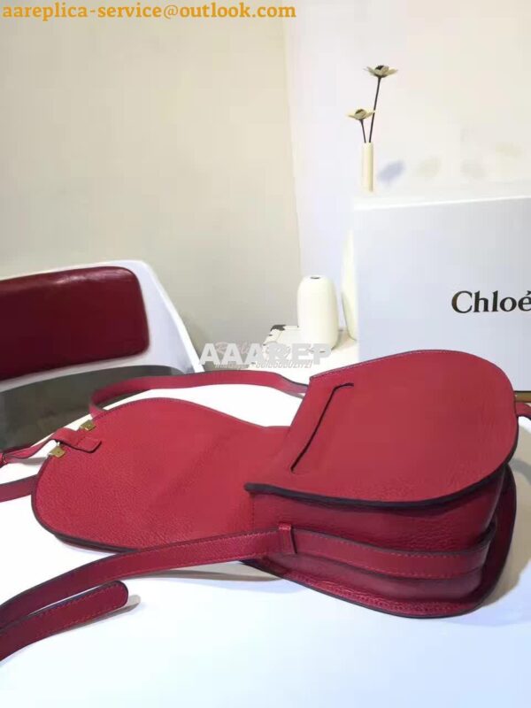 Replica Chloe Mini Marcie Bag in Small Grain Calfskin Red 9