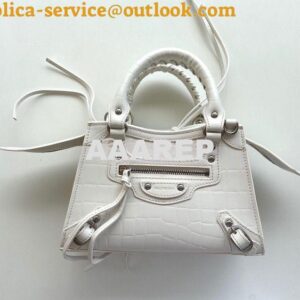 Replica Balenciaga Neo Classic Top Handle Bag in Crocodile Embossed Ca 2