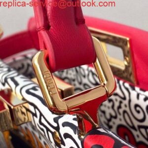 Replica Fendi 8BN244 Peekaboo Iconic MINI Red Leather 8315 Bag 2