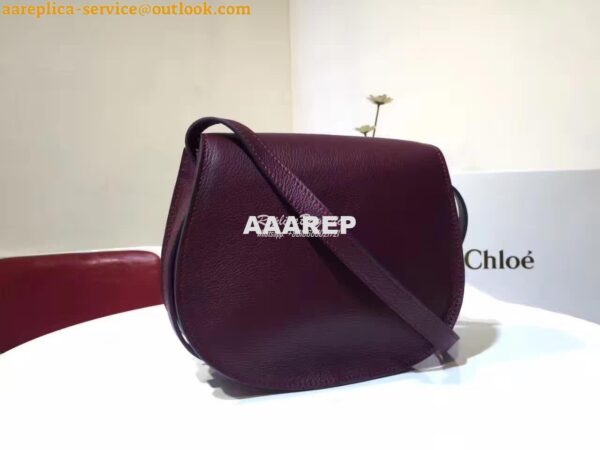 Replica Chloe Mini Marcie Bag in Small Grain Calfskin Wine 6