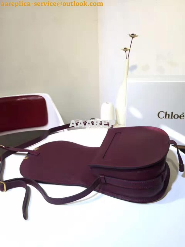 Replica Chloe Mini Marcie Bag in Small Grain Calfskin Wine 9