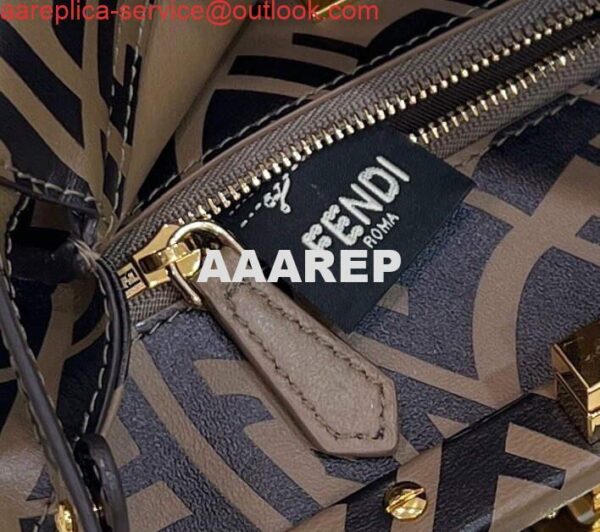 Replica Fendi 8BN244 Peekaboo Signature Mini Bag Brown 7