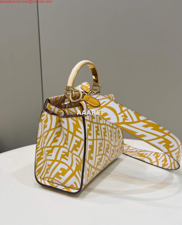 Replica Fendi 8BN244 Peekaboo Signature Mini Bag Yellow White 3