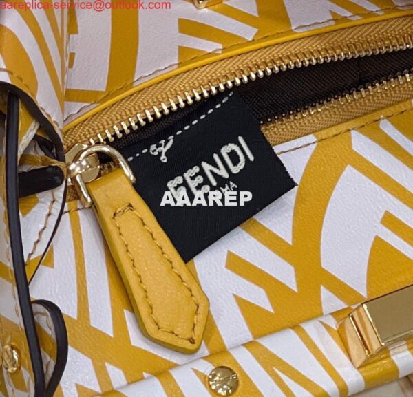 Replica Fendi 8BN244 Peekaboo Signature Mini Bag Yellow White 9