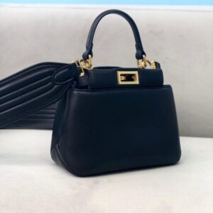 Replica Fendi 8BN320 Peekaboo ICONIC XS Black nappa Leather 8328 Bag 2