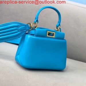 Replica Fendi 8BN320 Peekaboo ICONIC XS Blue Nappa Leather 8328 Bag 2