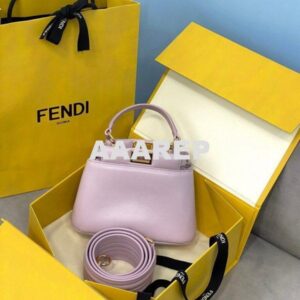 Replica Fendi 8BN320 Peekaboo ICONIC XS Light Purple Nappa Leather 8328 Bag