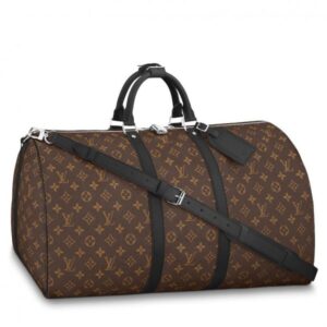 Replica Louis Vuitton Keepall Bandouli??re 55 Monogram Macassar M56714