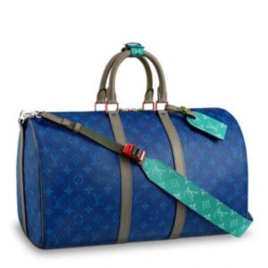 Replica Louis Vuitton Keepall Bandouliere 45 Pacific Blue Monogram M43855