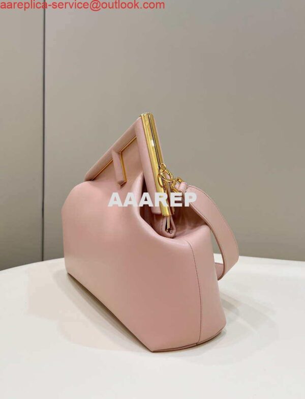 Replica Fendi 8BP127 FENDI FIRST Medium Pink leather bag 4