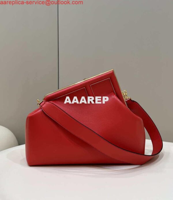 Replica Fendi 8BP127 FENDI FIRST Medium Red leather bag 3