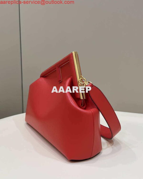 Replica Fendi 8BP127 FENDI FIRST Medium Red leather bag 5