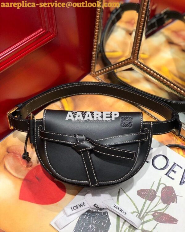 Replica Loewe Gate bumbag in Soft Calfskin 271922 Black 2