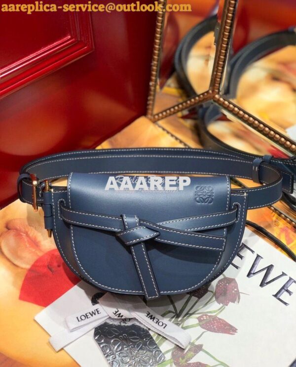 Replica Loewe Gate bumbag in Soft Calfskin 271922 Blue 3