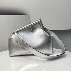 Replica Fendi 8BP127 FENDI FIRST Medium Silver laminated leather bag