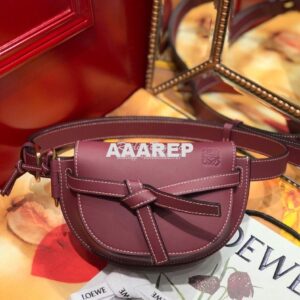 Replica Loewe Gate bumbag in Soft Calfskin 271922 Oxblood