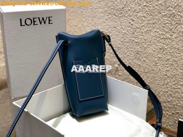 Replica Loewe Gate Pocket in Smooth Calfskin 18756 Blue 6