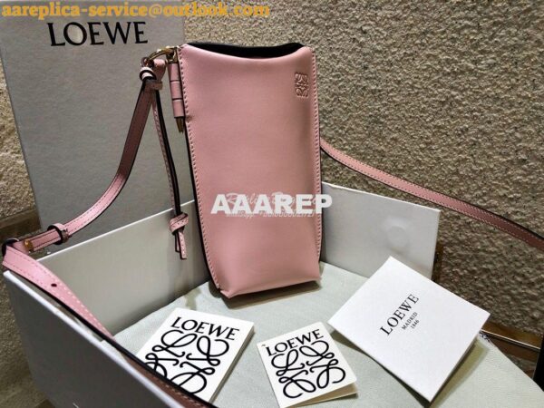 Replica Loewe Gate Pocket in Smooth Calfskin 18756 Pastel Pink 4