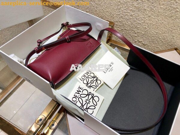 Replica Loewe Gate Pocket in Smooth Calfskin 18756 Wine 4