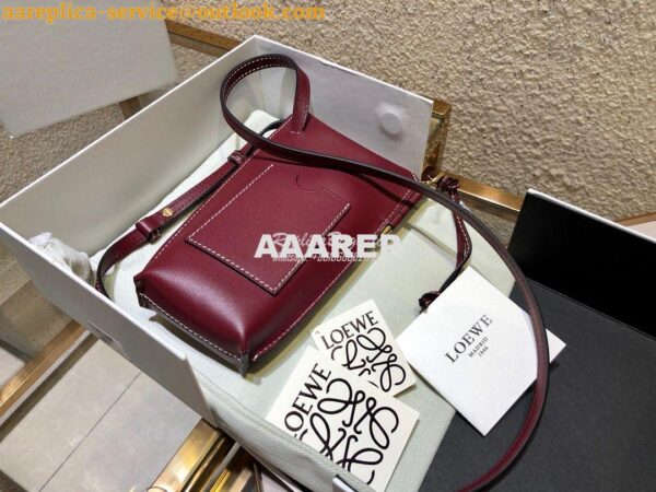 Replica Loewe Gate Pocket in Smooth Calfskin 18756 Wine 5