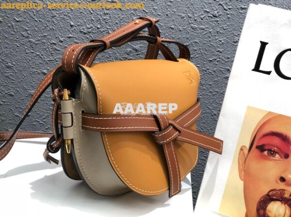 Replica Loewe Gate Small Bag 397511 Amber/Light Grey 4