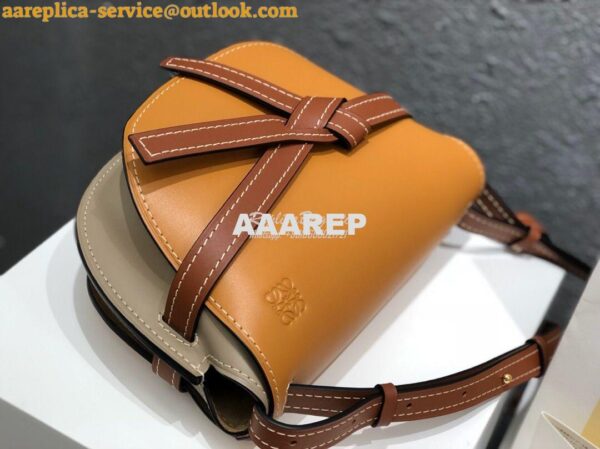 Replica Loewe Gate Small Bag 397511 Amber/Light Grey 6