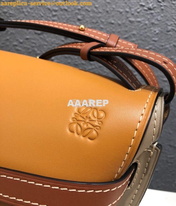 Replica Loewe Gate Small Bag 397511 Amber/Light Grey 7