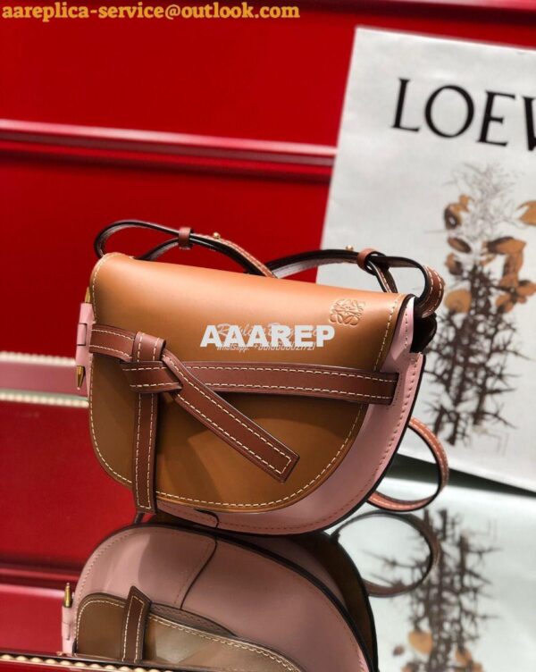 Replica Loewe Gate Small Bag 397511 Amber/Pink 4