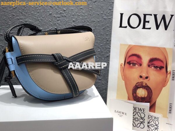 Replica Loewe Gate Small Bag 397511 Light Oat/ Light Blue 3